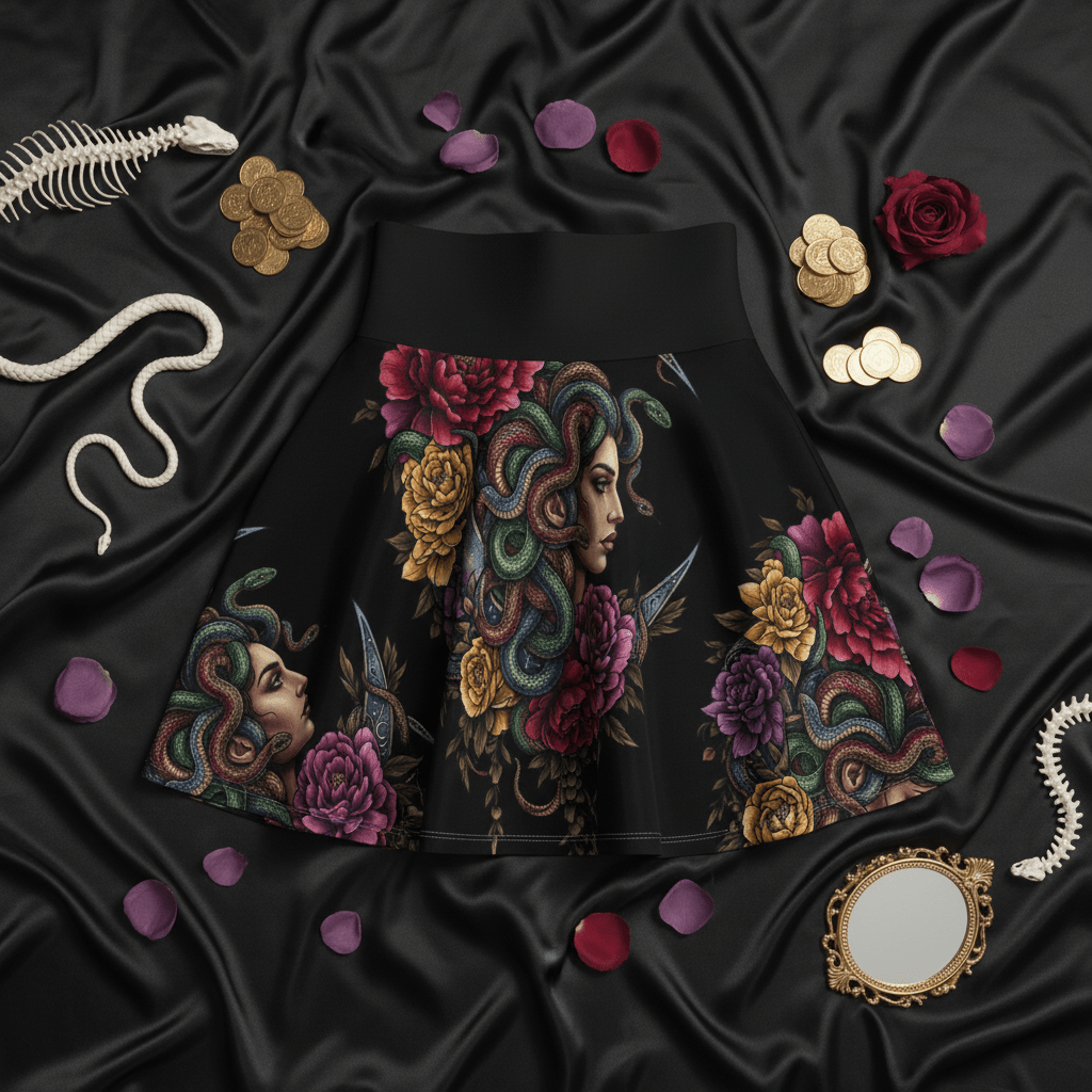 Medusa Empowerment Women's Skater Skirt — All - Over PrintEmber Spirit Apparel