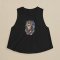 Medusa Gamer Crop Top — Vibrant Floral Headphones Portrait Crop Top.Ember Spirit Apparel