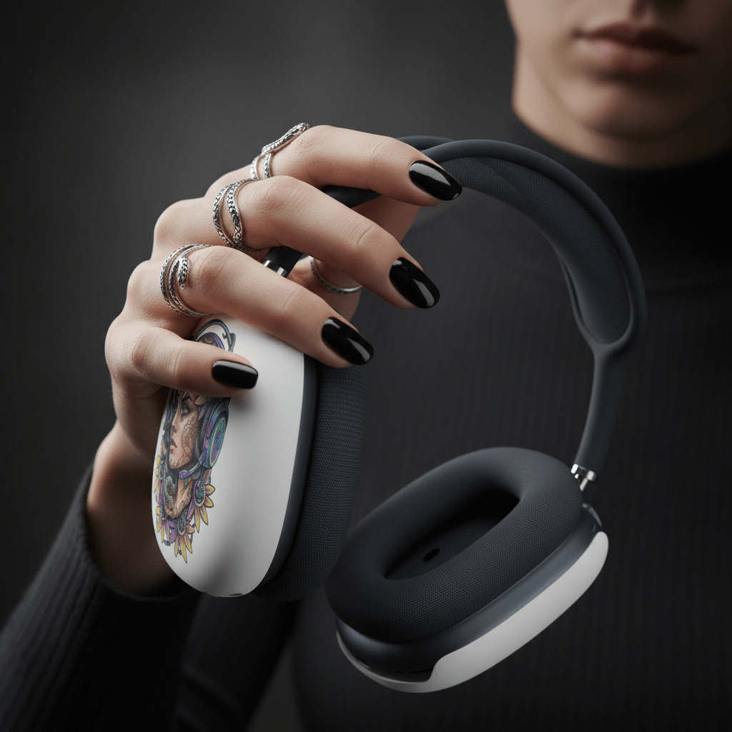 Medusa Portrait AirPods Max Case — Botanical Goddess Headphone SkinEmber Spirit Apparel