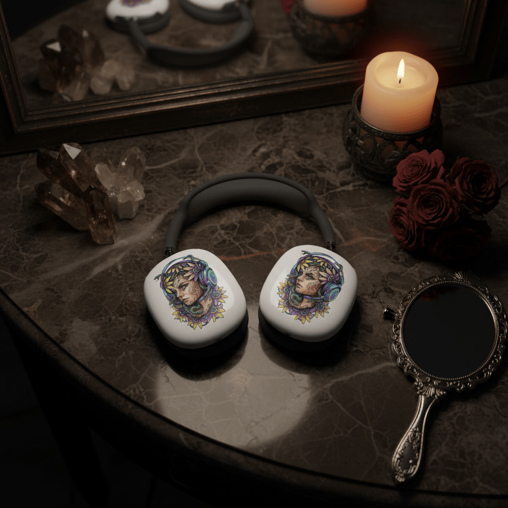 Medusa Portrait AirPods Max Case — Botanical Goddess Headphone SkinEmber Spirit Apparel