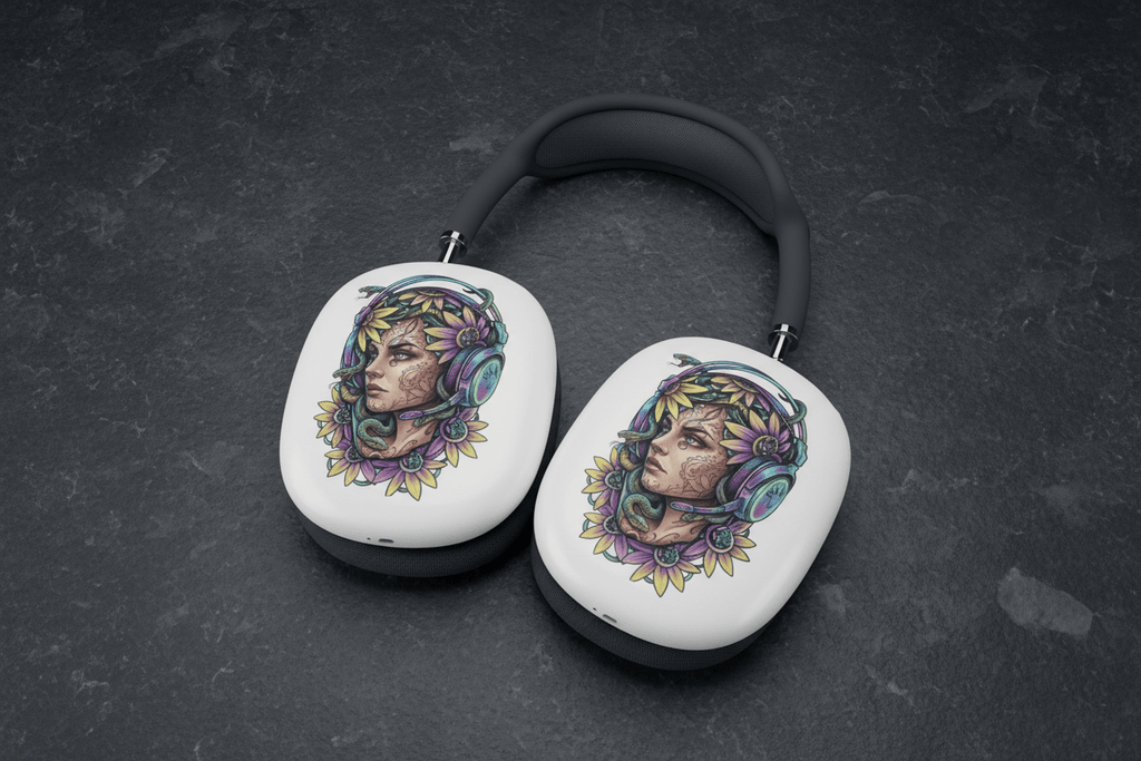 Medusa Portrait AirPods Max Case — Botanical Goddess Headphone SkinEmber Spirit Apparel