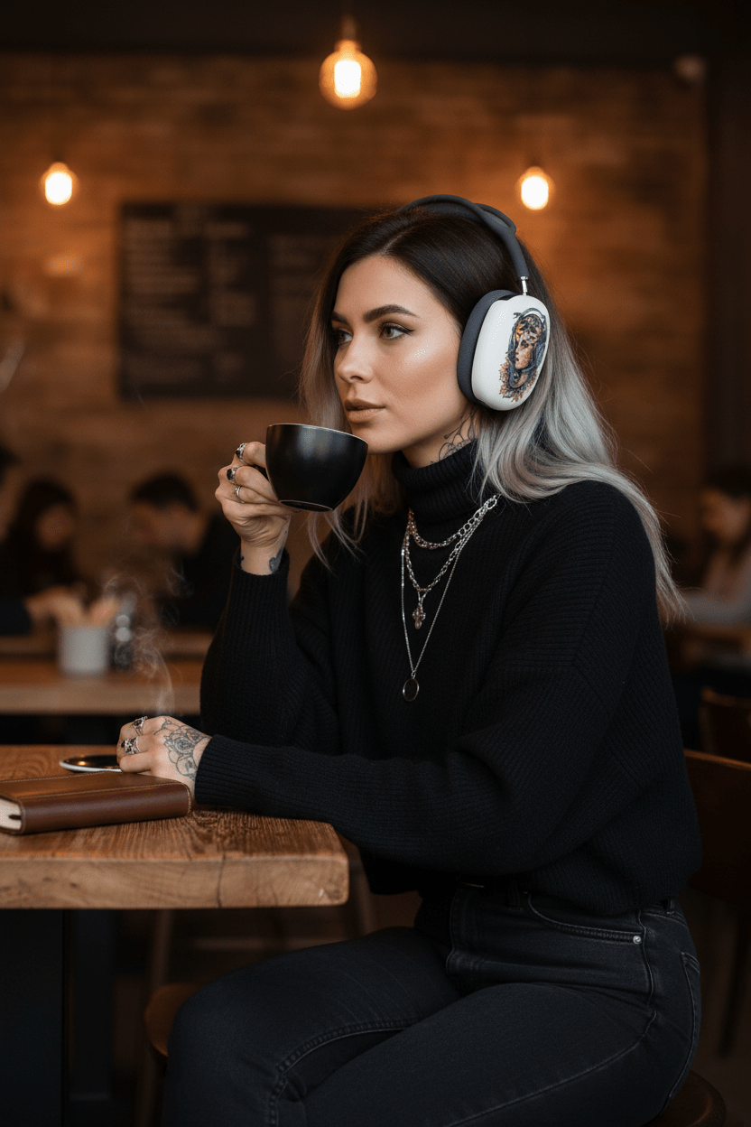Medusa Portrait AirPods Max Case — Botanical Goddess Headphone SkinEmber Spirit Apparel