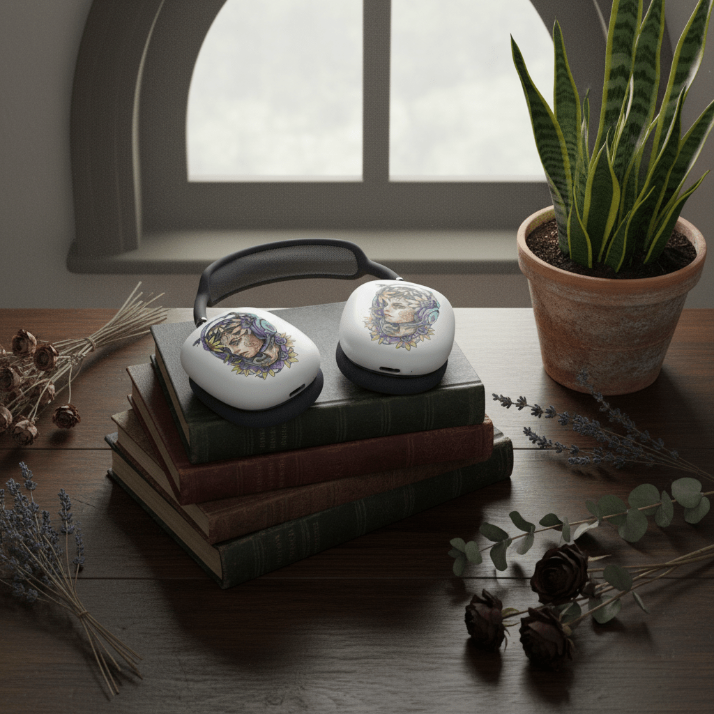 Medusa Portrait AirPods Max Case — Botanical Goddess Headphone SkinEmber Spirit Apparel