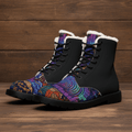 Men's Ankara Alté Leather Boots — Neon Equalizer Soundwave DesignEmber Spirit Apparel