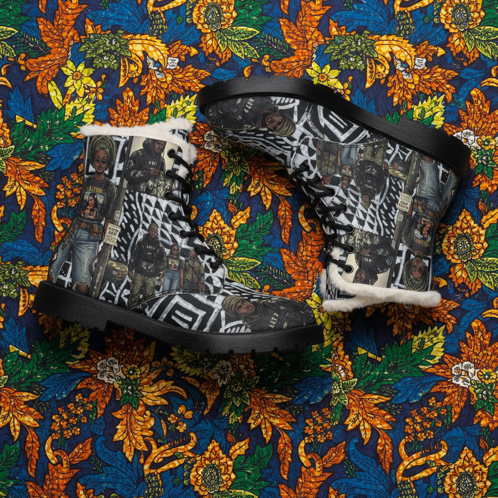 Men's Boots — Nigerian Street Culture Pride (Fur & Leather)Ember Spirit Apparel