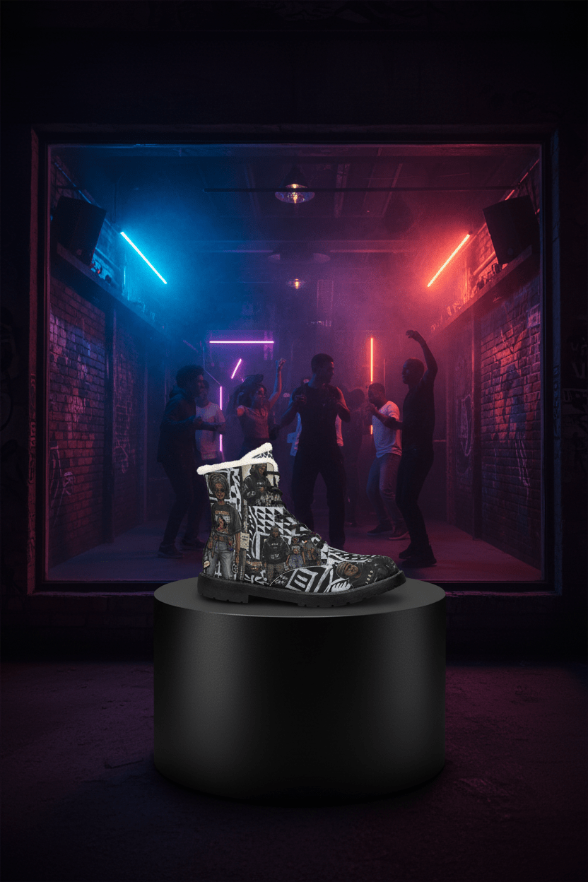 Men's Boots — Nigerian Street Culture Pride (Fur & Leather)Ember Spirit Apparel