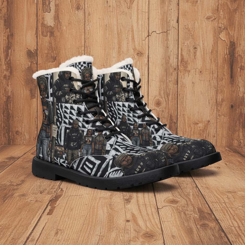 Men's Boots — Nigerian Street Culture Pride (Fur & Leather)Ember Spirit Apparel