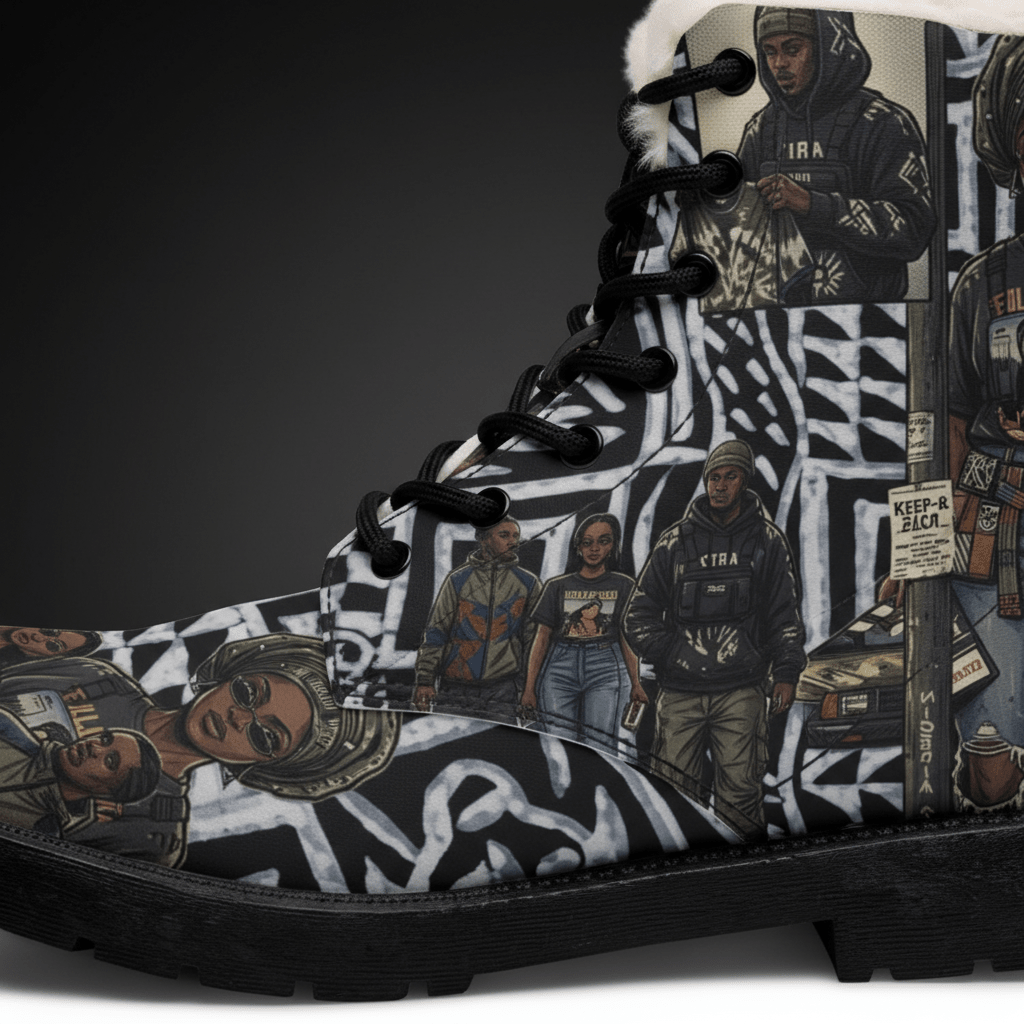 Men's Boots — Nigerian Street Culture Pride (Fur & Leather)Ember Spirit Apparel