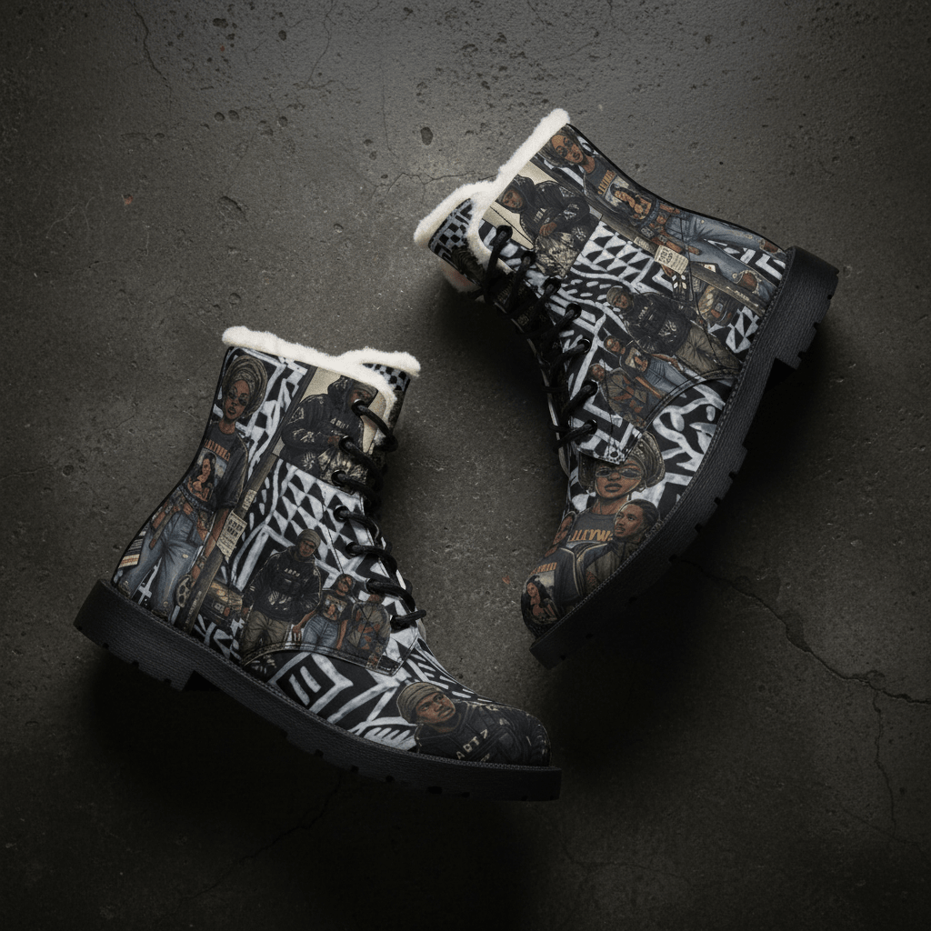Men's Boots — Nigerian Street Culture Pride (Fur & Leather)Ember Spirit Apparel