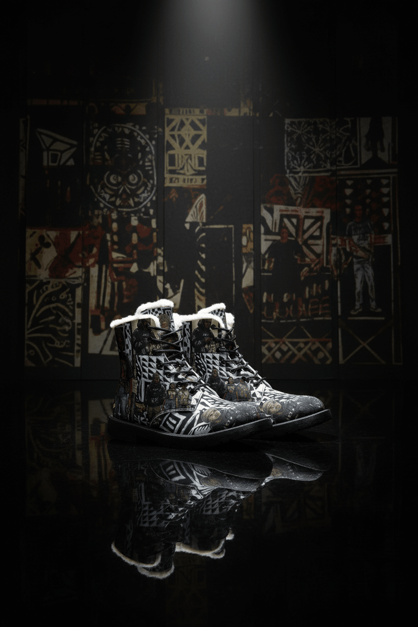 Men's Boots — Nigerian Street Culture Pride (Fur & Leather)Ember Spirit Apparel