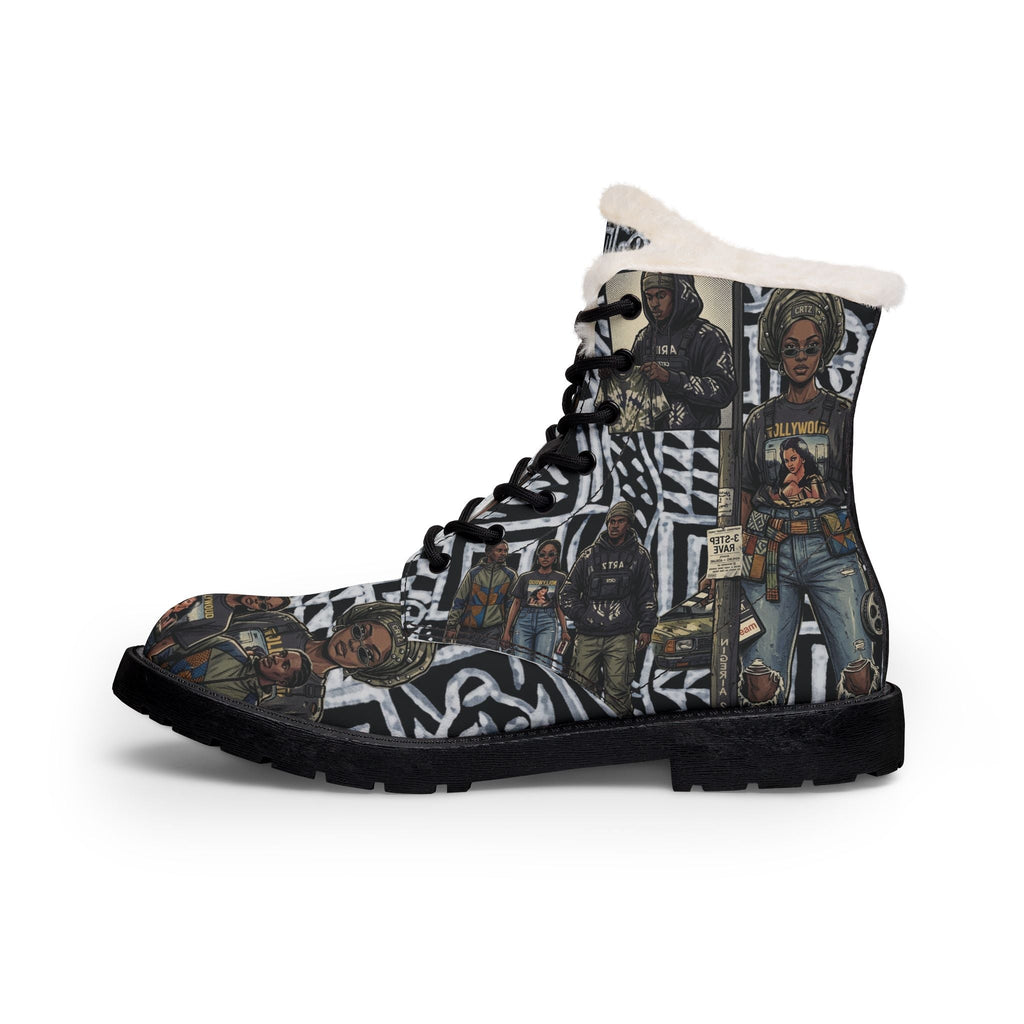 Men's Boots — Nigerian Street Culture Pride (Fur & Leather)Ember Spirit Apparel