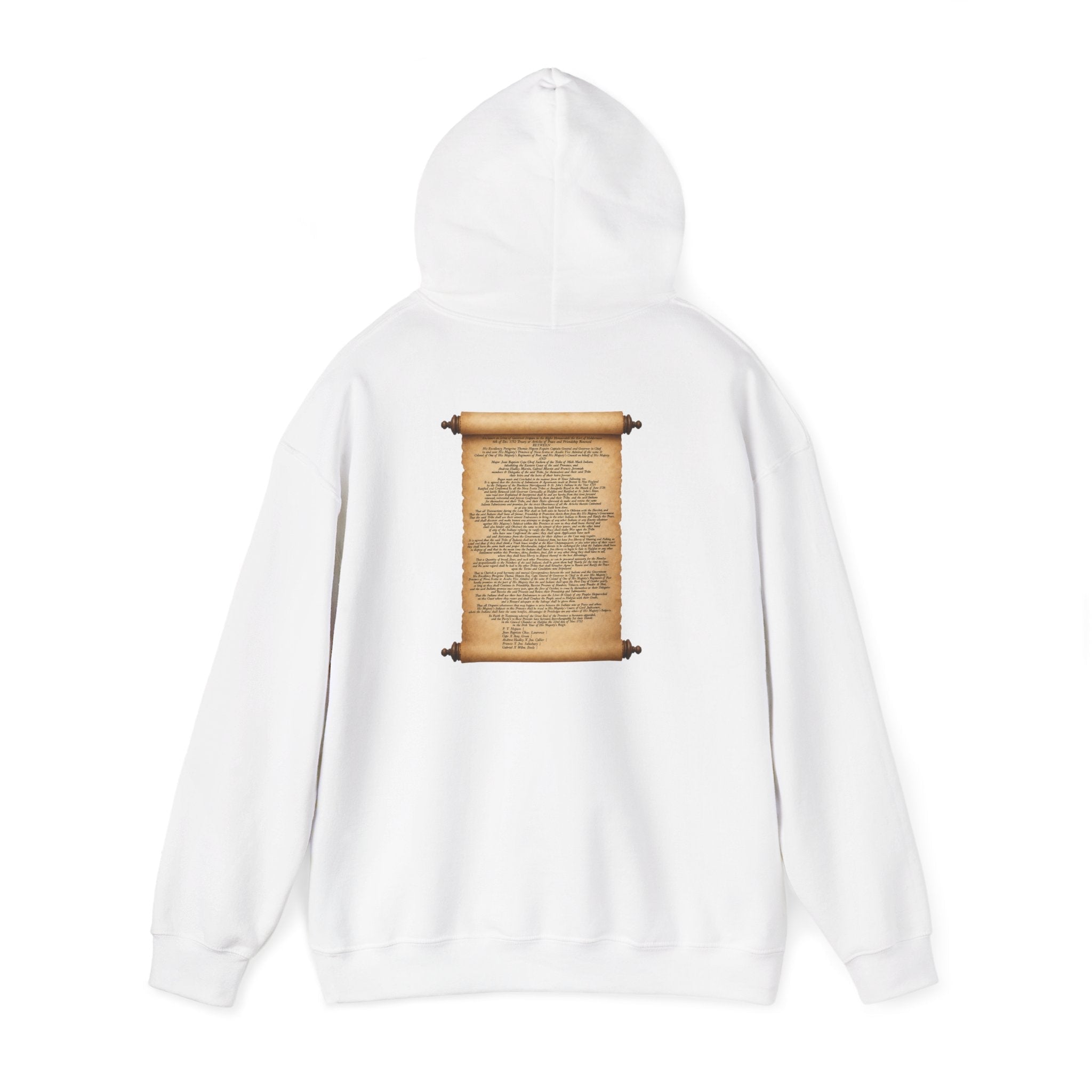 Mi'kmaq Grand Council Flag Hoodie — 1752 Peace & Friendship TreatyEmber Spirit Apparel