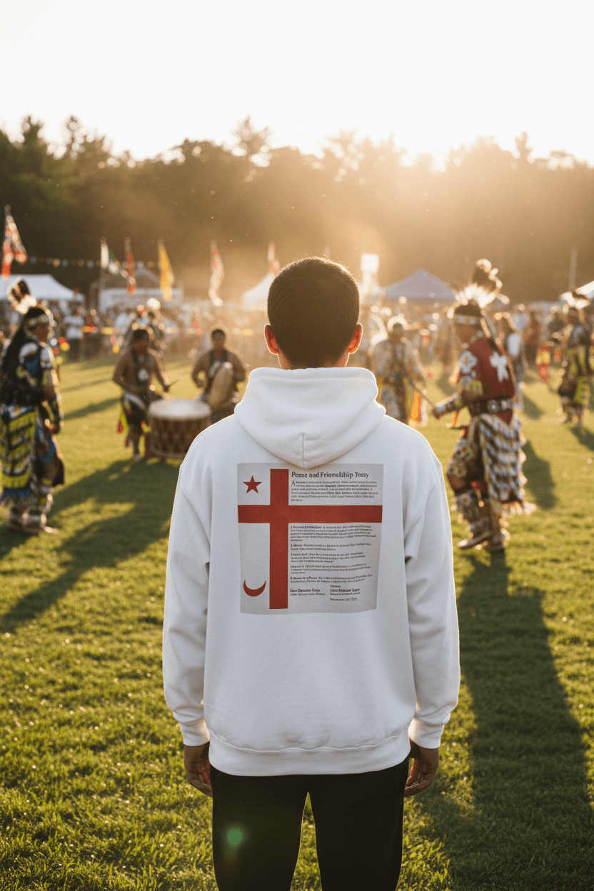 Mi'kmaq Hoodie — Grand Council Flag Constitution Peace & Friendship TreatyEmber Spirit Apparel