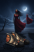 MMIW High Top Sneakers — Native Dreamcatcher Portrait DesignEmber Spirit Apparel