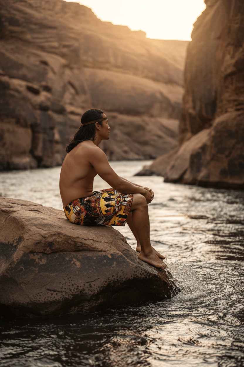 Native Spirit Men's Board Shorts — Redefining the Way Graphic Swim TrunksEmber Spirit Apparel