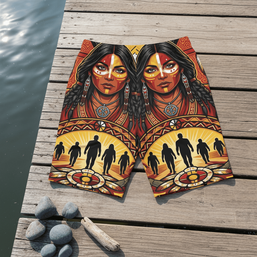 Native Spirit Men's Board Shorts — Redefining the Way Graphic Swim TrunksEmber Spirit Apparel