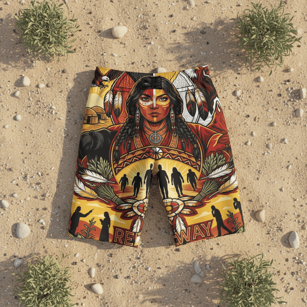 Native Spirit Men's Board Shorts — Redefining the Way Graphic Swim TrunksEmber Spirit Apparel