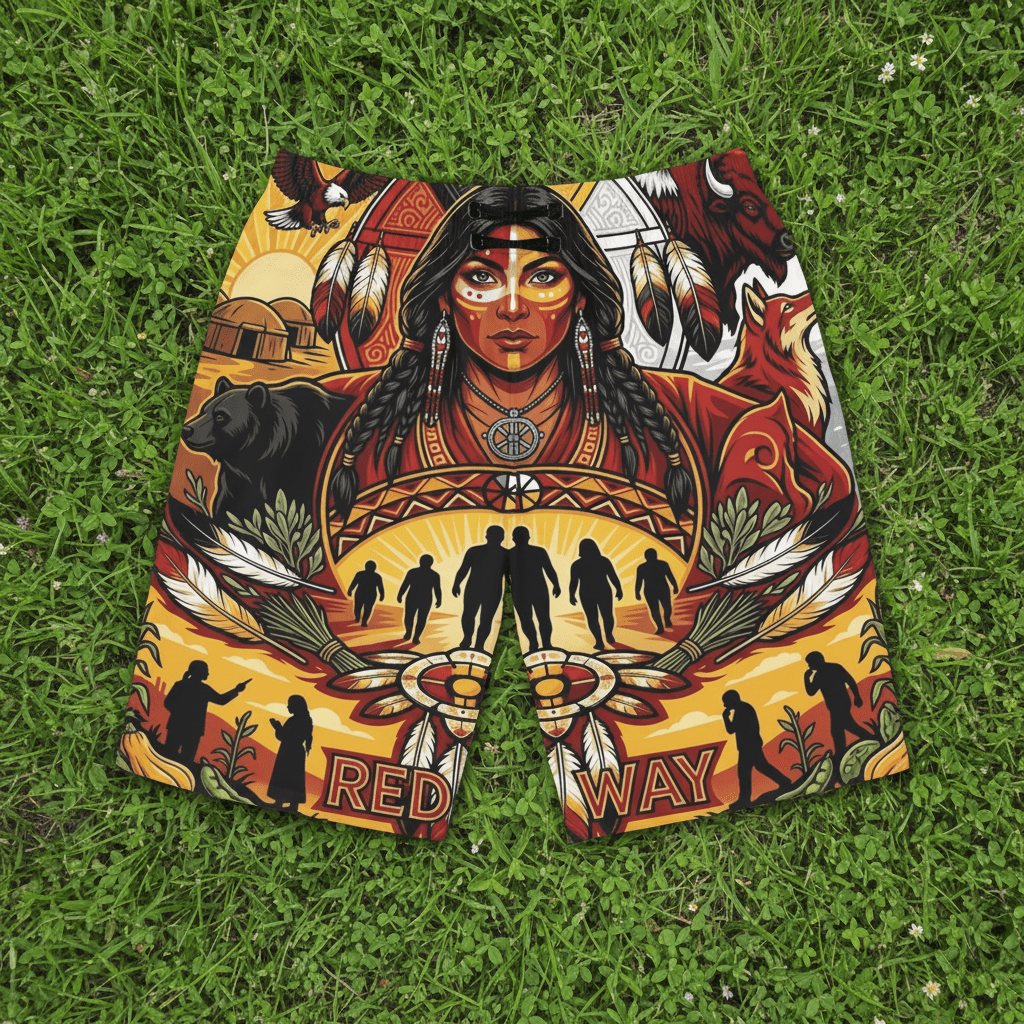 Native Spirit Men's Board Shorts — Redefining the Way Graphic Swim TrunksEmber Spirit Apparel