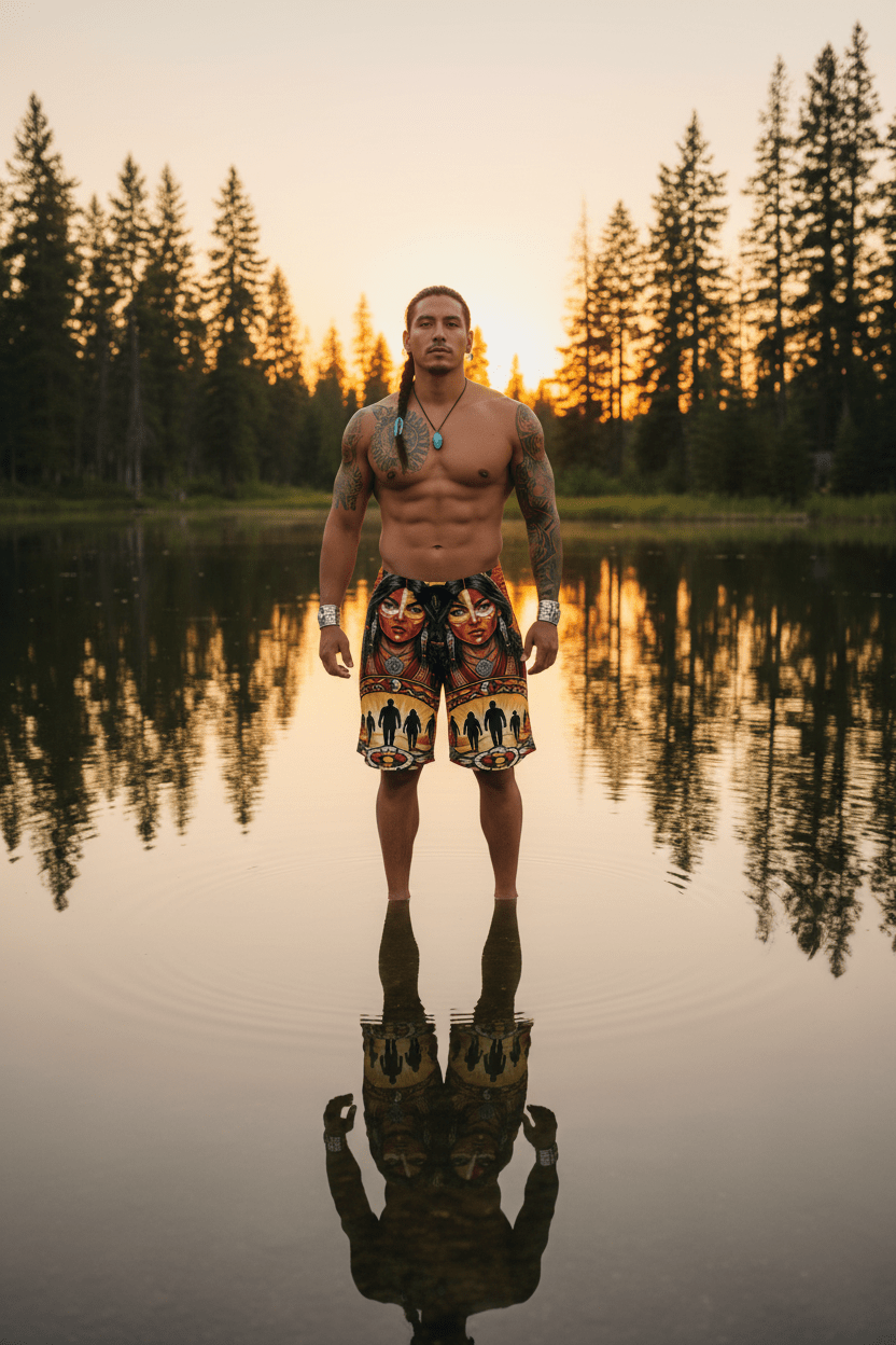 Native Spirit Men's Board Shorts — Redefining the Way Graphic Swim TrunksEmber Spirit Apparel