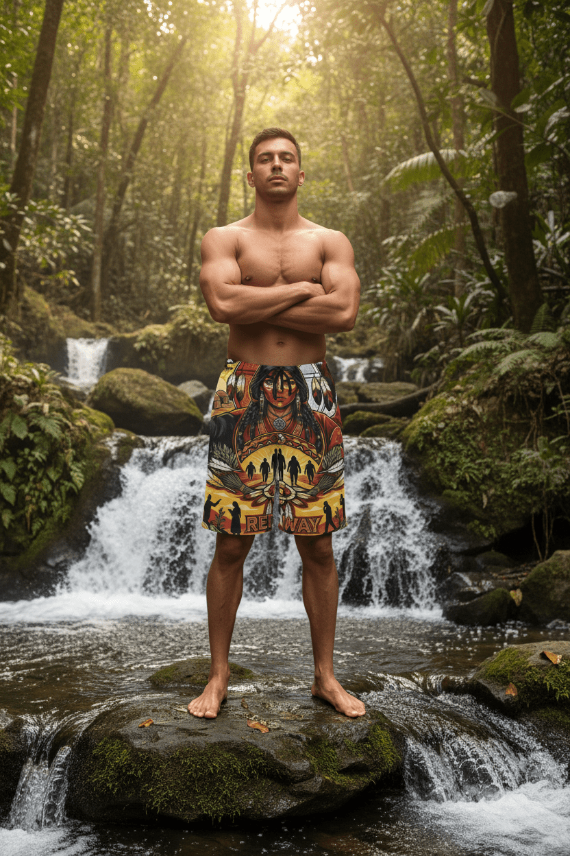 Native Spirit Men's Board Shorts — Redefining the Way Graphic Swim TrunksEmber Spirit Apparel