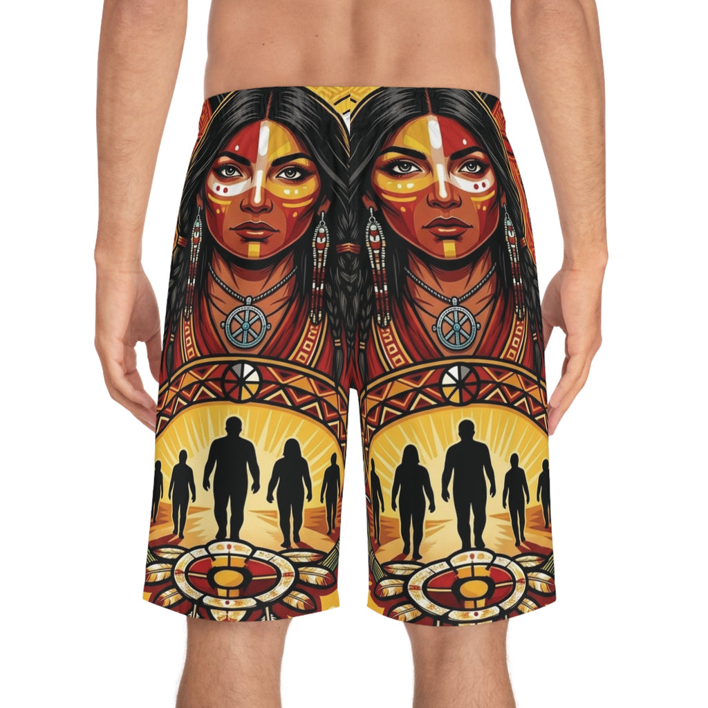 Moc2Native Spirit Men's Board Shorts — Redefining the Way Graphic Swim Trunks