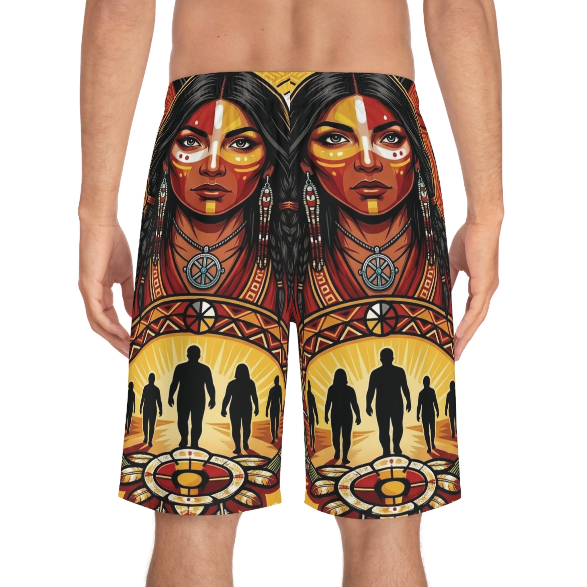 Moc2Native Spirit Men's Board Shorts — Redefining the Way Graphic Swim Trunks