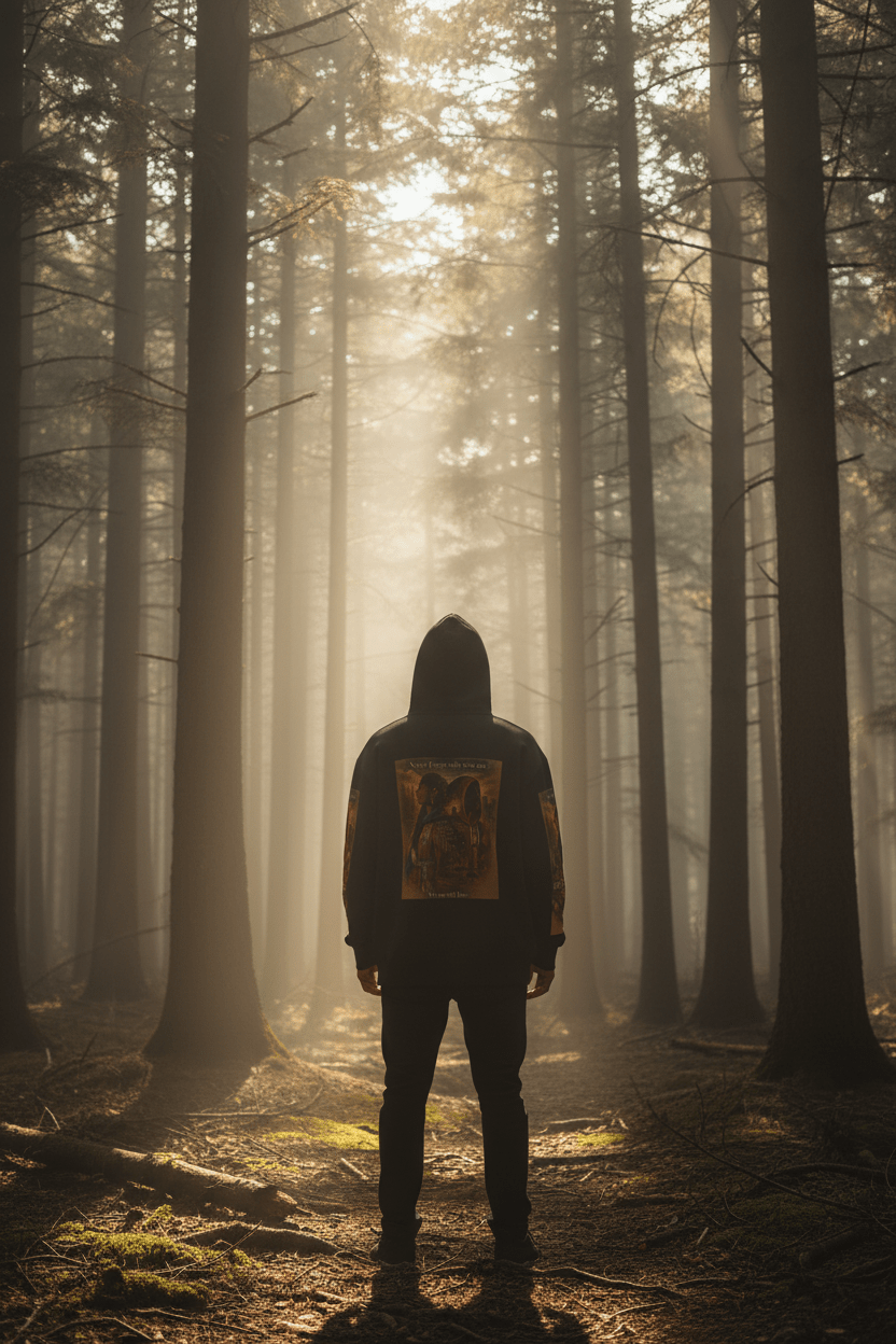 Native Warrior Graphic Hoodie — "We are still here" Native American Art PulloverEmber Spirit Apparel