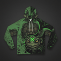 Neon Green Dragon Turtle Streetwear Hoodie - Ying Yang CollectionEmber Spirit Apparel