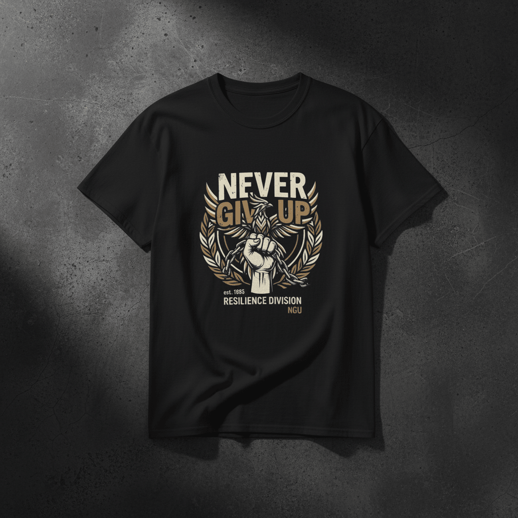 Never Give Up - Ember Spirit Apparel Unisex Ultra Cotton TeeEmber Spirit Apparel