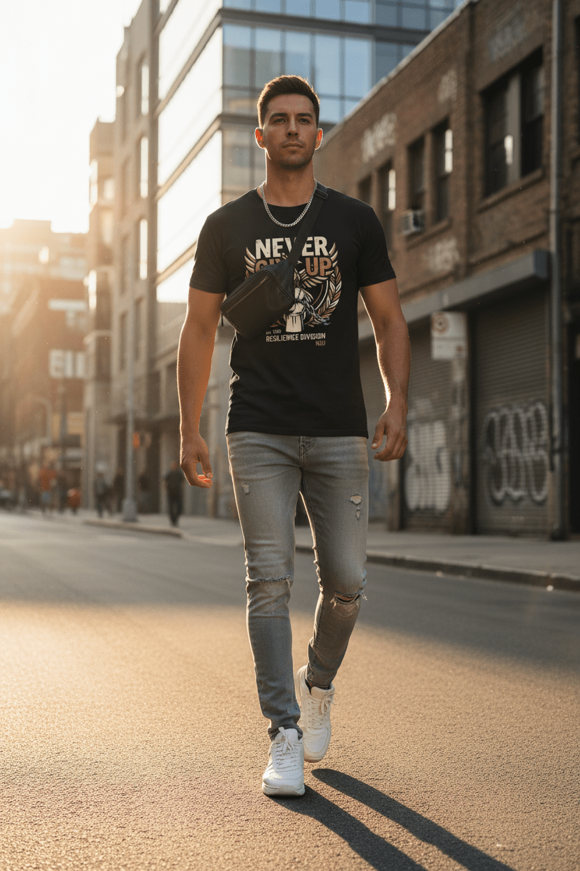 Never Give Up - Ember Spirit Apparel Unisex Ultra Cotton TeeEmber Spirit Apparel