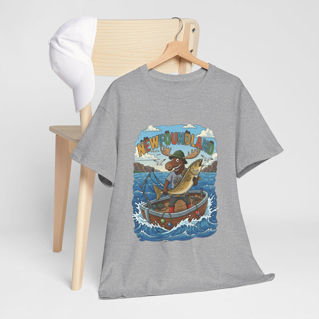 Newfoundland Fishing Moose Tee – Unisex Graphic ShirtEmber Spirit Apparel