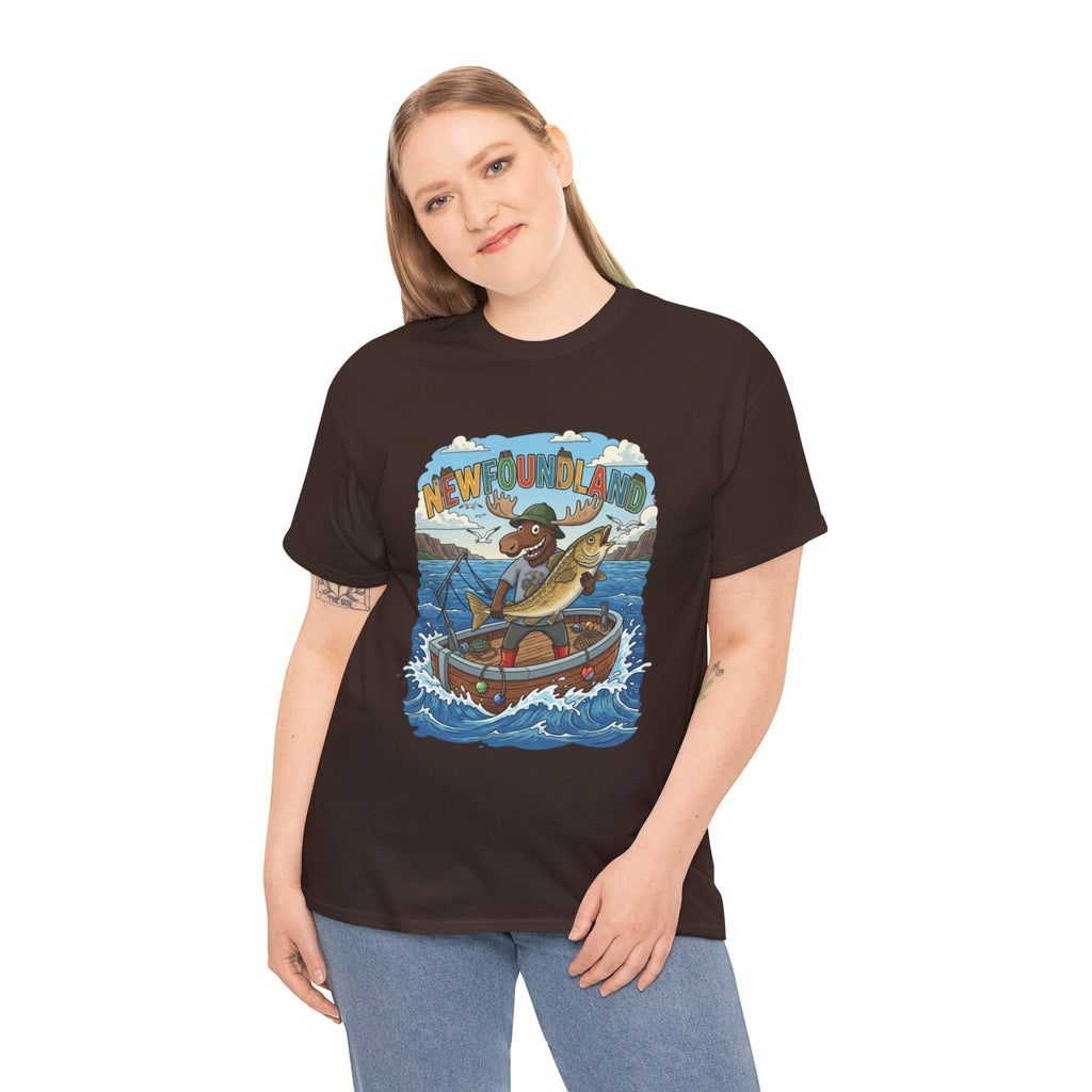 Newfoundland Fishing Moose Tee – Unisex Graphic ShirtEmber Spirit Apparel
