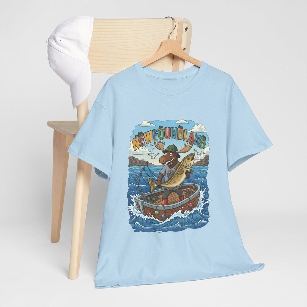 Newfoundland Fishing Moose Tee – Unisex Graphic ShirtEmber Spirit Apparel