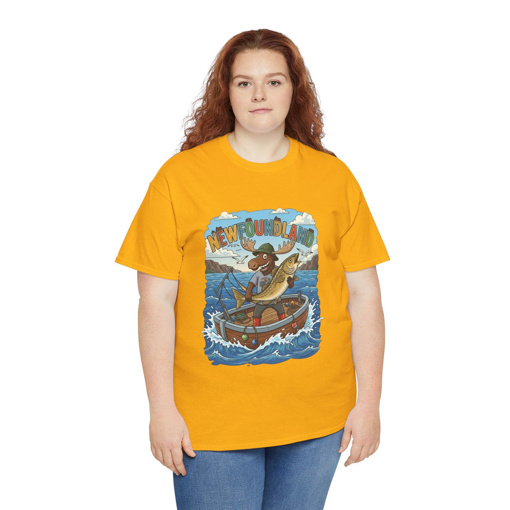 Newfoundland Fishing Moose Tee – Unisex Graphic ShirtEmber Spirit Apparel