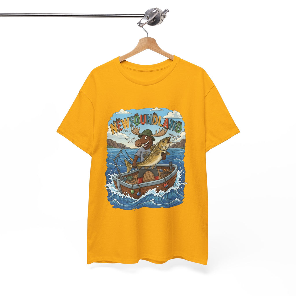 Newfoundland Fishing Moose Tee – Unisex Graphic ShirtEmber Spirit Apparel