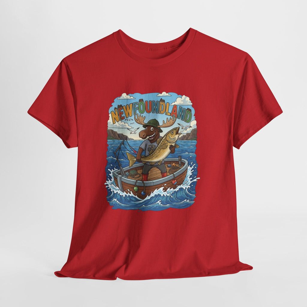 Newfoundland Fishing Moose Tee – Unisex Graphic ShirtEmber Spirit Apparel