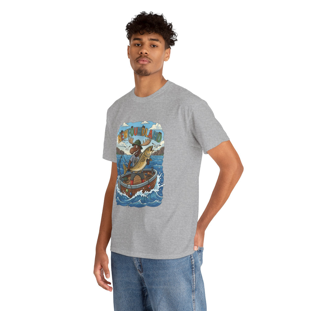 Newfoundland Fishing Moose Tee – Unisex Graphic ShirtEmber Spirit Apparel