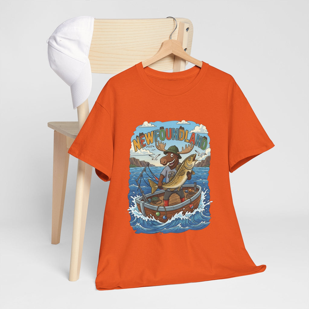 Newfoundland Fishing Moose Tee – Unisex Graphic ShirtEmber Spirit Apparel