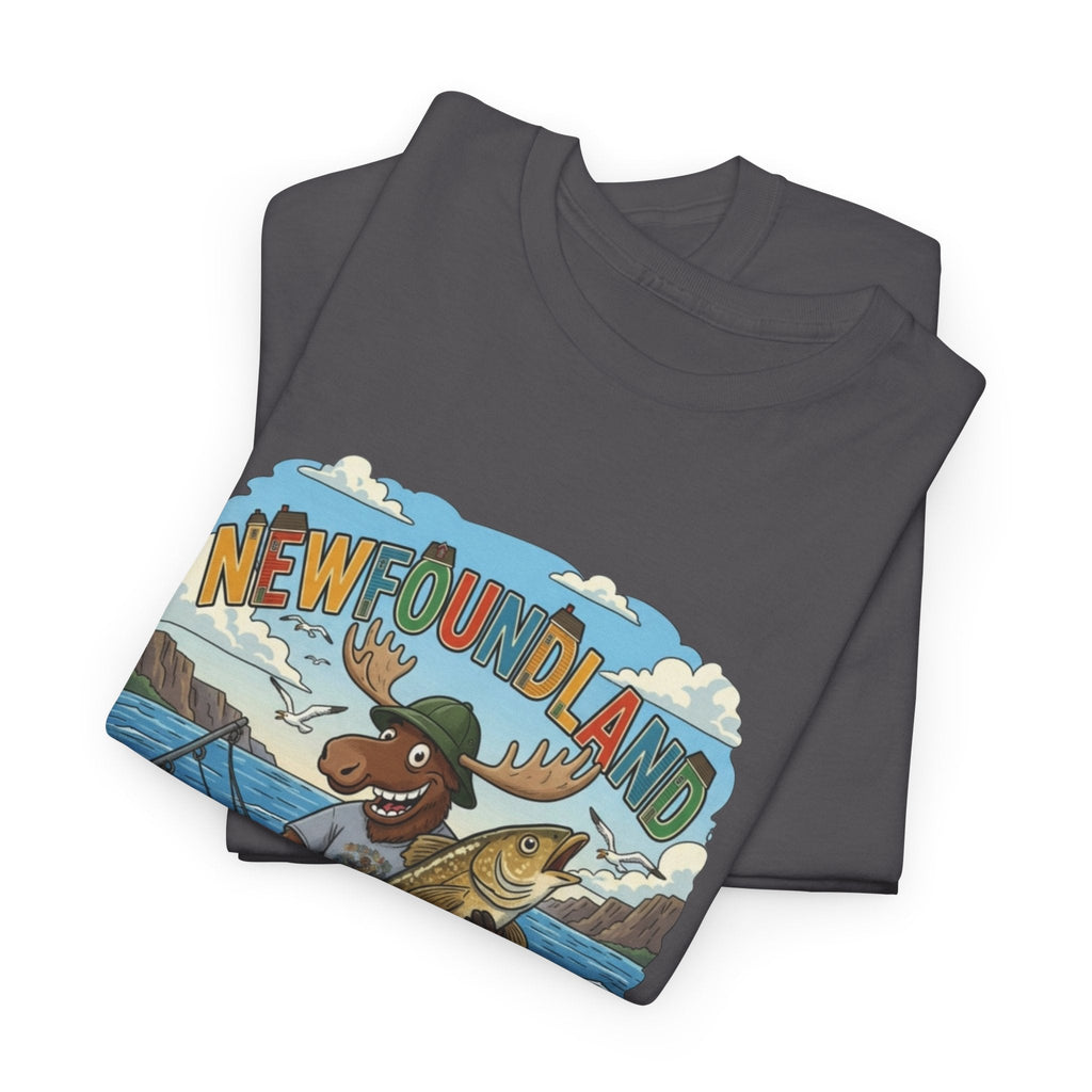 Newfoundland Fishing Moose Tee – Unisex Graphic ShirtEmber Spirit Apparel