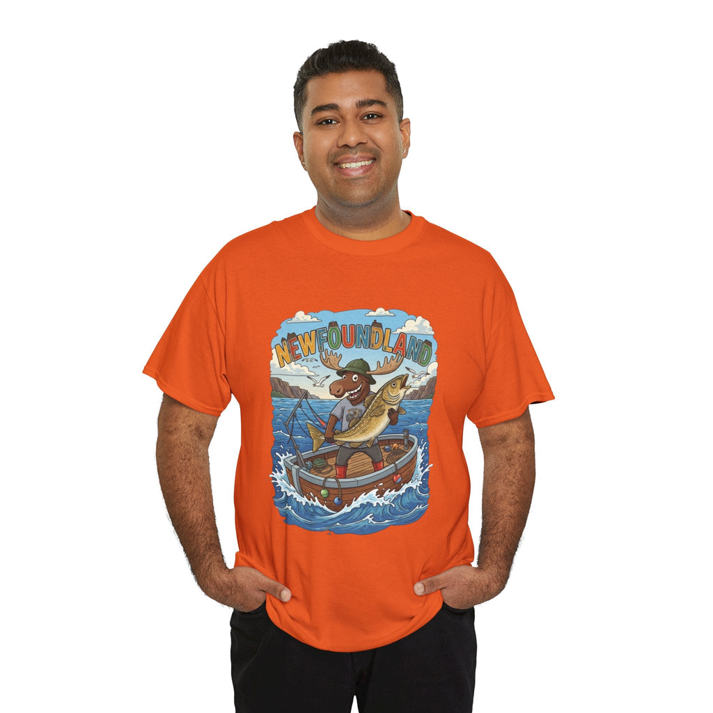 Newfoundland Fishing Moose Tee – Unisex Graphic ShirtEmber Spirit Apparel