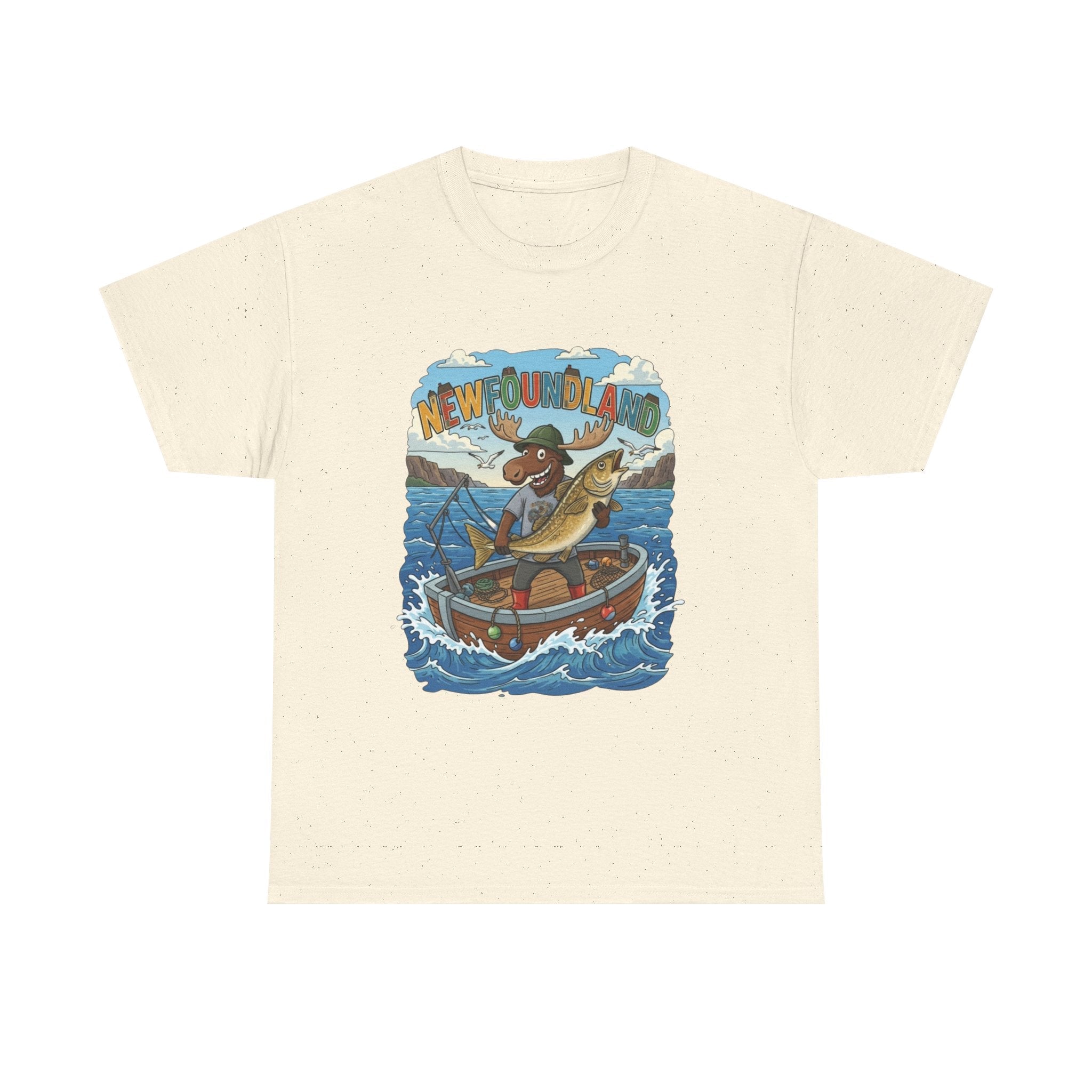 Newfoundland Fishing Moose Tee – Unisex Graphic ShirtEmber Spirit Apparel