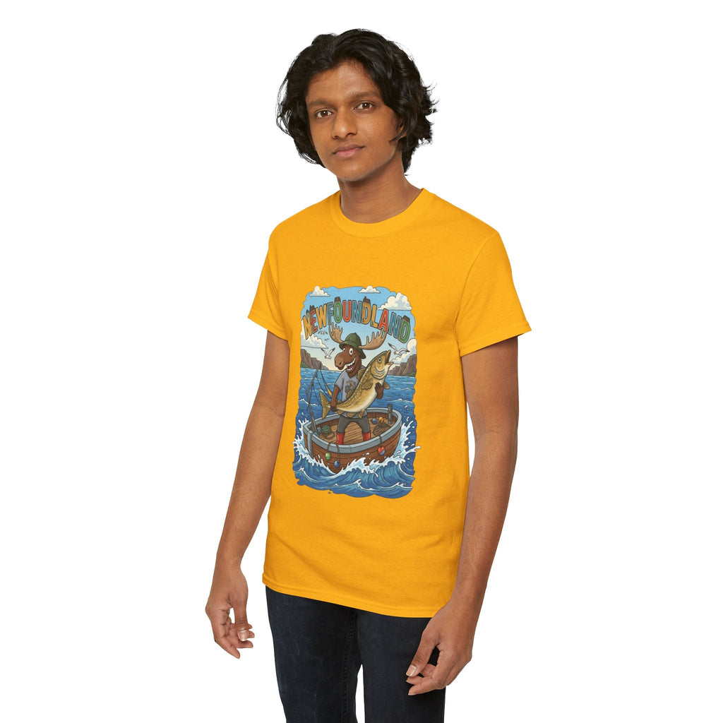 Newfoundland Fishing Moose Tee – Unisex Graphic ShirtEmber Spirit Apparel