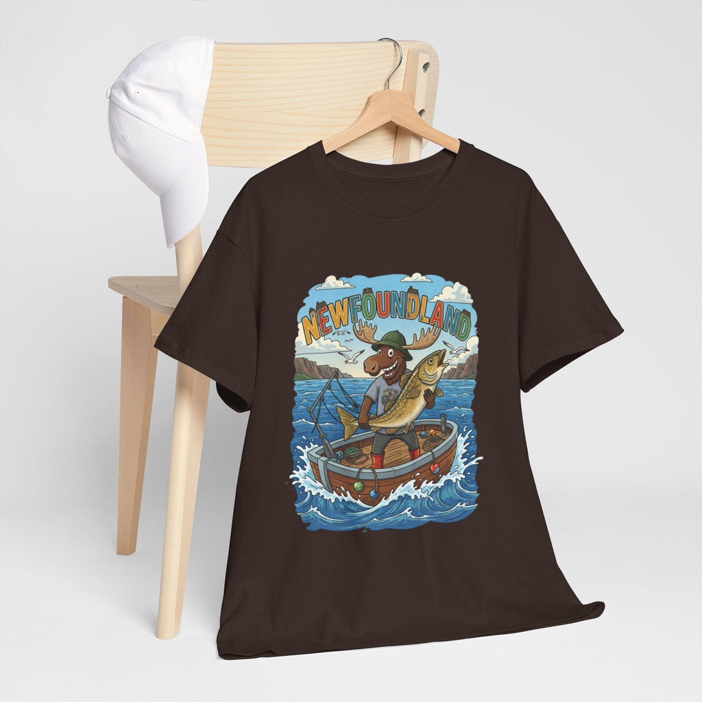 Newfoundland Fishing Moose Tee – Unisex Graphic ShirtEmber Spirit Apparel