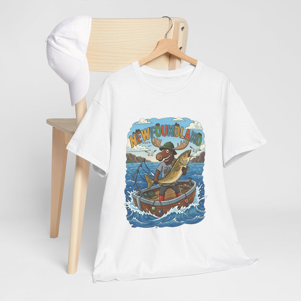 Newfoundland Fishing Moose Tee – Unisex Graphic ShirtEmber Spirit Apparel