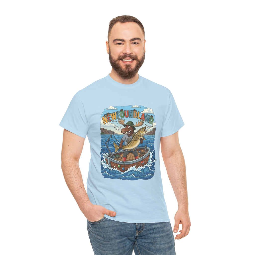 Newfoundland Fishing Moose Tee – Unisex Graphic ShirtEmber Spirit Apparel