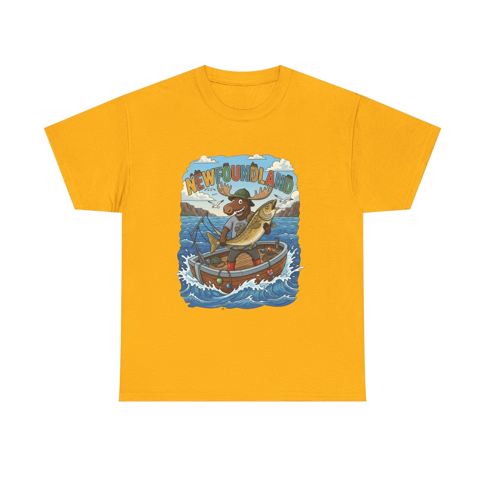 Newfoundland Fishing Moose Tee – Unisex Graphic ShirtEmber Spirit Apparel