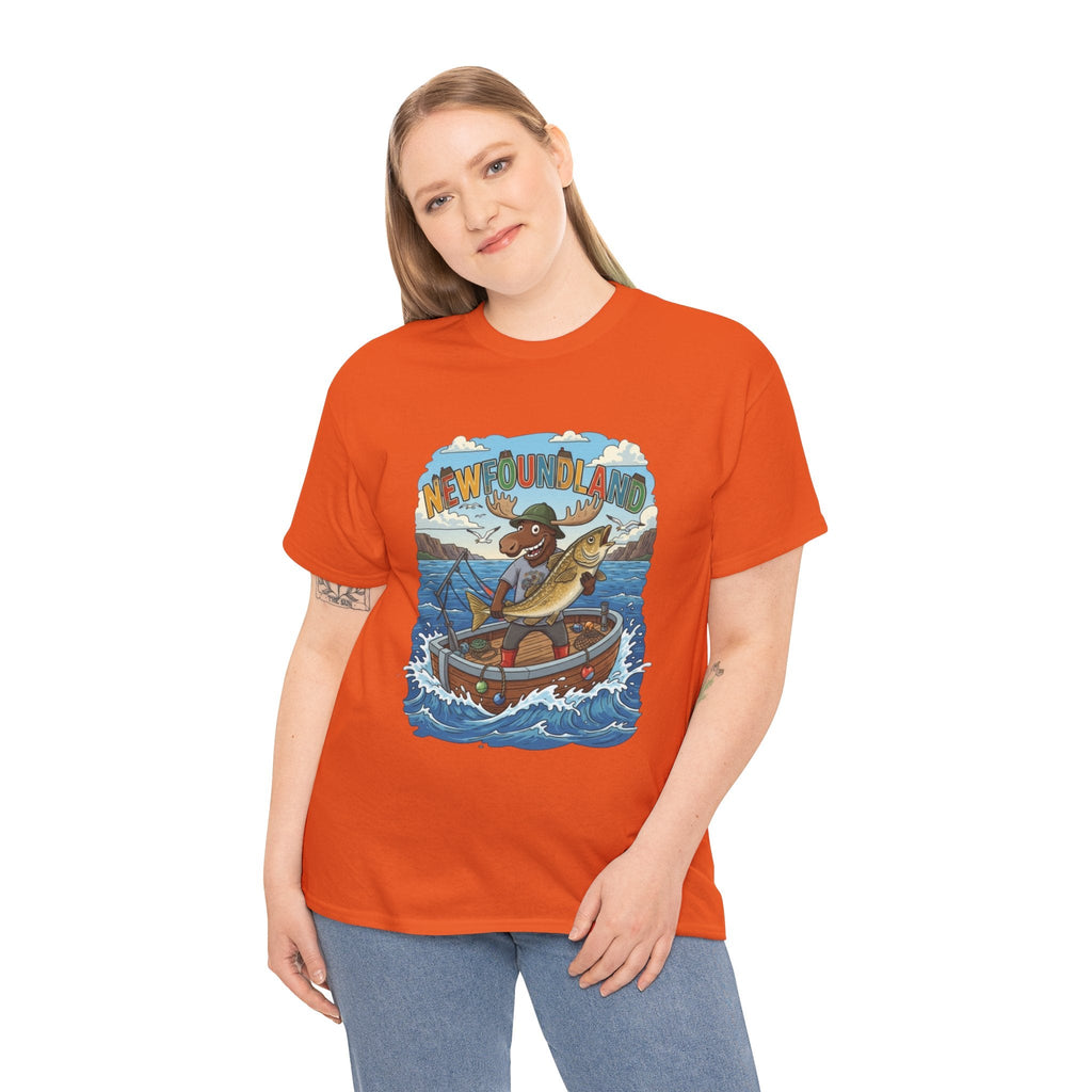 Newfoundland Fishing Moose Tee – Unisex Graphic ShirtEmber Spirit Apparel