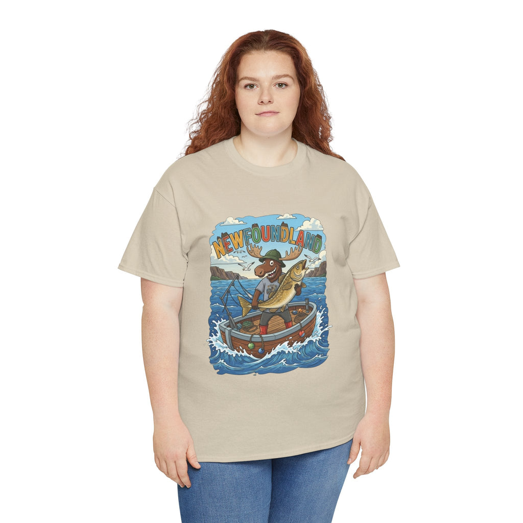 Newfoundland Fishing Moose Tee – Unisex Graphic ShirtEmber Spirit Apparel