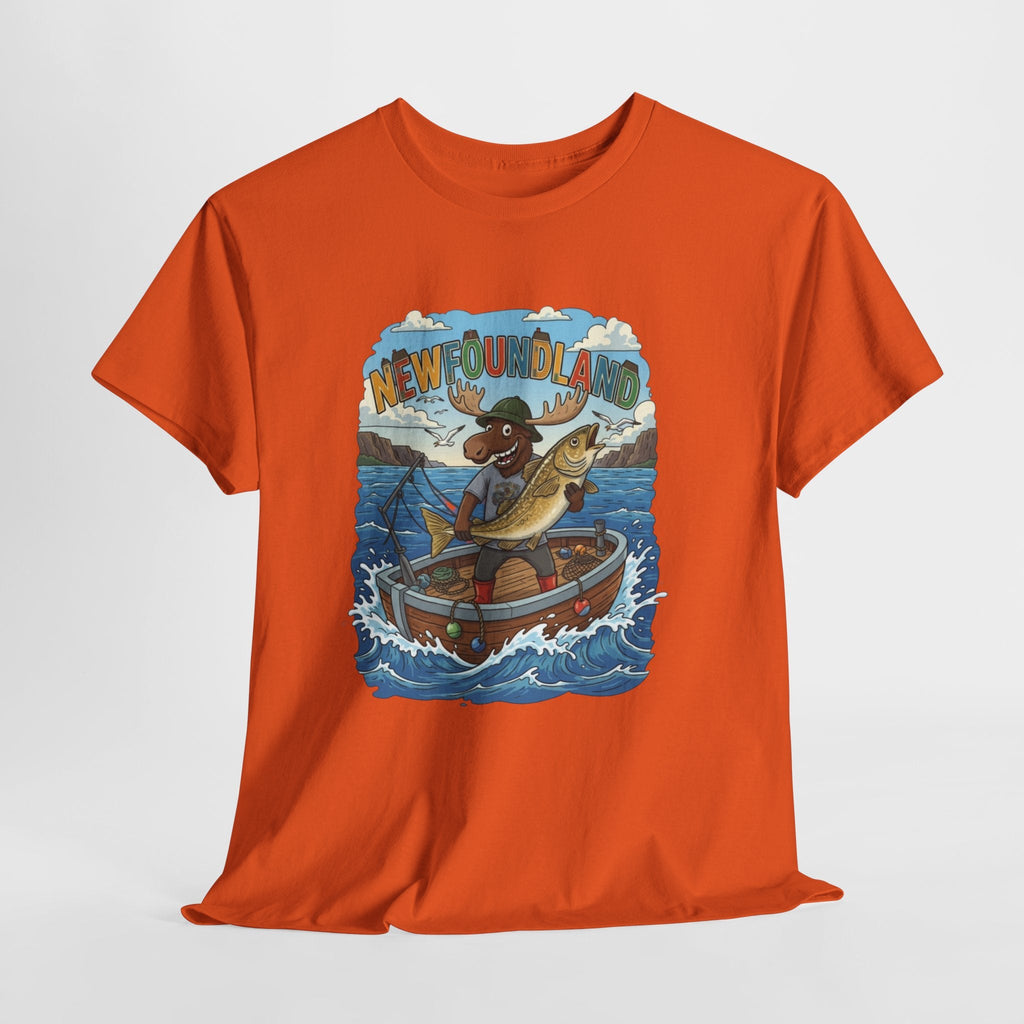 Newfoundland Fishing Moose Tee – Unisex Graphic ShirtEmber Spirit Apparel