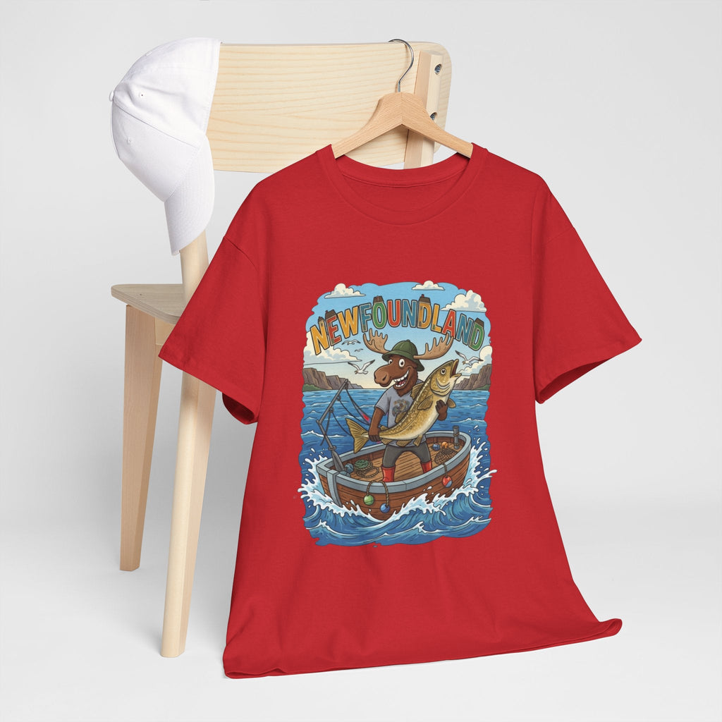 Newfoundland Fishing Moose Tee – Unisex Graphic ShirtEmber Spirit Apparel